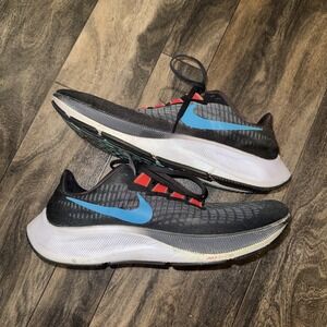 Nike Air Zoom Pegasus 37 Running Shoes Off Noir/Light Blue Fury Size 12- Men's